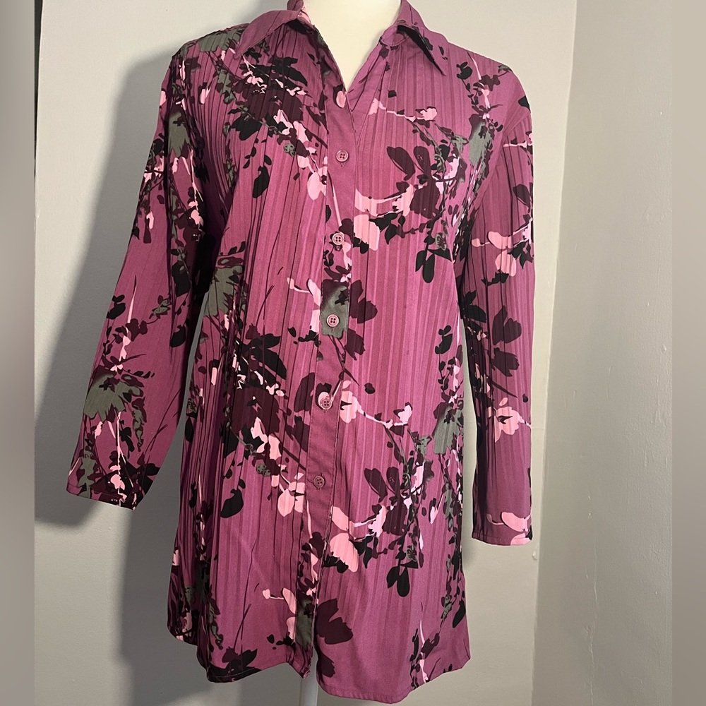 Purple and army green Top